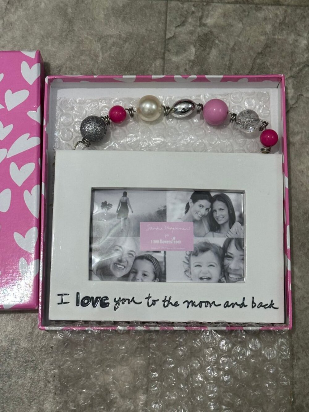 Sandra Magsamen 1-800-Flowers Beaded Picture Frame NIB "I Love You to the Moon a